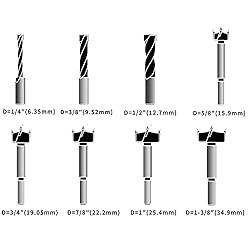 Forstner Bit Set, Wood Drilling, w/Carbide Tipped 8