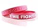 Breast Cancer Awareness Bracelets Gift for Patients, Survivors, Family and Friends. Set of 2 Pink Ribbon Silicone Rubber Wristbands