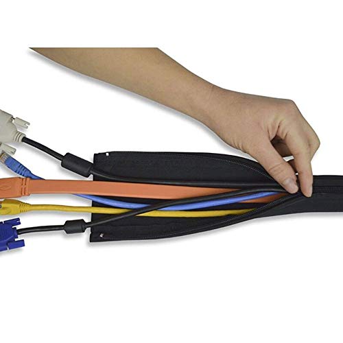 DIY Neoprene Cable Management Sleeve Zipper Wrap Wire Hider Cover Organizer - 4Pcs Set