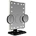 Rucci Vanity Mirror with L.E.D. Light and Movable Round Insert Mirror 10X Magnification. 8 inches Long by 13 inches Height Including Base. Round Insert Mirror 3 inches Diameter. Soft Touch Switch.