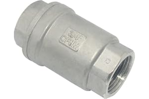 Megairon 3/4" NPT Female WOG1000 Check Valve,Spring Loaded In-line Low Cracking Pressure,Stainless Steel SS316 CF8M