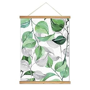 Hanging Poster NO Magnetic Wooden Framed, Colorful Leaves Fulfilled Home Wall Canvas Prints Decoration Ready to Hang - 18"x24" inches