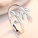 Xelue FF Very Feminine!Womens Silver Elegant Open Leaf Branch Wrap Finger Ring High Polished