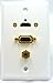 Philmore Satin White Stainless Steel Wall Plate with Gold Plated HDMI, VGA & 3.5mm Stereo Connections, 75-815G