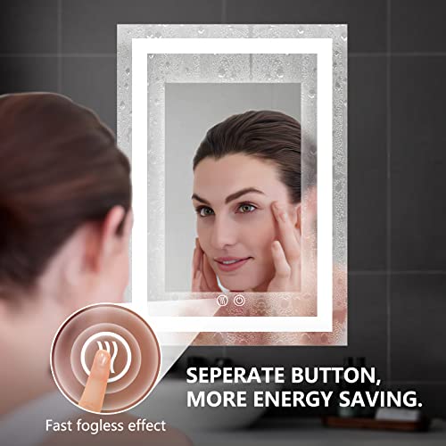 24x36 Inch Smart LED Bathroom Mirror , Lighted Backlit Mirror with