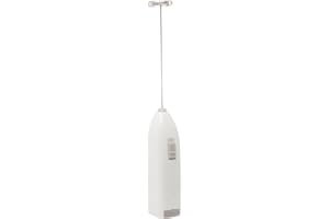 LYOR - Mini Mixer Misturador Elétrico para Bebidas - Inox e Plástico Branco - Eficiente e Compacto para Batidas e Misturas Rápidas