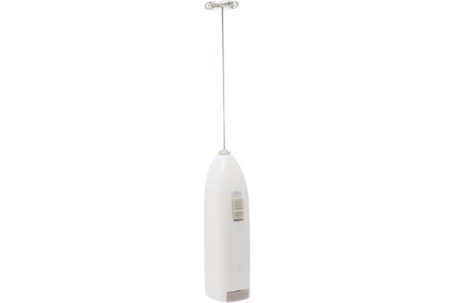 LYOR - Mini Mixer Misturador Elétrico para Bebidas - Inox e Plástico Branco - Eficiente e Compacto para Batidas e Misturas Rápidas