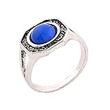 Klaus Mikaelson Vampire Werewolf Hybrid Cosplay Ring - Blue/Silver (0.3 oz)