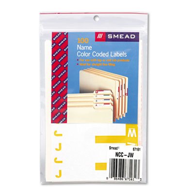 Alpha-z color-coded first letter name labels, j amp; w,…