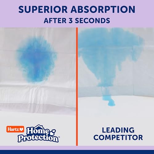 HARTZ HOME PROTECTION LAVENDER SCENTED DOG PADS, 50 COUNT, SUPER ABSORBENT & WON’T LEAK, ODOR ELIMINATING