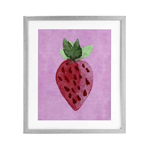 Stupell Industries Bright Speckled Strawberry Gray Framed Print Under Glass, de…