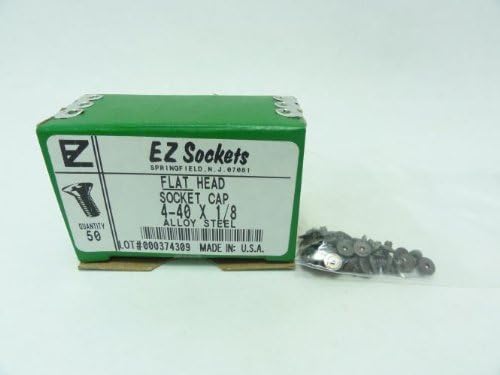 EZ Sockets 1AV77 Box-50 Flat Head Socket Caps 4-40X1/8