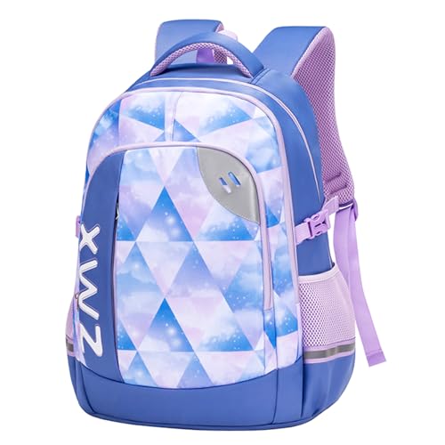 Amythe School Backpack Teenager Girl 46L, Grand Backpack School Girl Waterproof and Lightweight for Youth Girl, Light Blue