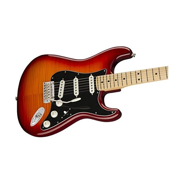 Fender Player Stratocaster Plus Top Electric Guitar, Aged Cherry Burst, Maple Fingerboard - Image 4