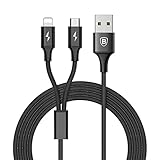 Lightning USB Cable, Hizek 2 in 1 3.3ft Dual Connector Multiple Universal Charging Cable Fast Charging Braided Data Cable for iPhone 7 / 7 Plus / 6S / 6S Plus ,Samsung S5 S6,etc(Black)