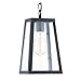 Light Society Serendipity Mini Pendant Light, Matte Black Shade with Clear Glass Panels, Vintage Modern Industrial Lighting Fixture (LS-C113)