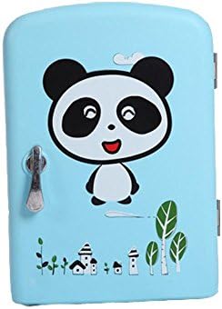 XHC-4 6Can Mini Fridge Cooler and Warmer for Home ,Office, Car, Blue panda