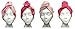 Turbie Twist Hair Towels Cotton (4 Pack) Pink Heart/Solid - Gift for Mom