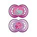 MAM Pacifiers, Baby Pacifier 6+ Months, Best Pacifier for Breastfed Babies, 'Crystal' Design Collection, Girl, 2-Count primary