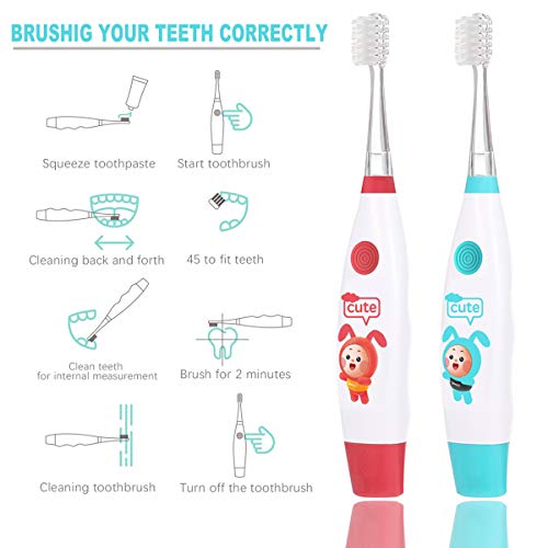 image for Gabbay Kids Toothbrush Sonic Electric Toothbrush Kids Battery Powered,