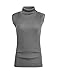 v28 Women Sleeveless High Neck Turtleneck Stretchable Knit Sweater Top (M, Dark Grey)