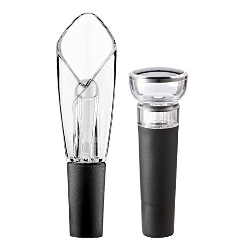BeRicham Wine Aerator Pourer and Vacuum Wine Stoppers Set for Aerating Wine Instantly, Keeping Wine Fresh, FDA Approved