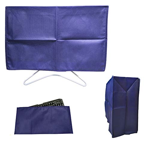 3 Pieces Set Computer Dust Cover for 25″ 26″ 27″ Desktop PC, Monitor + CPU Tower + Keyboard Protector Covers, Panel Case Screen Dispaly Protective Sleeve