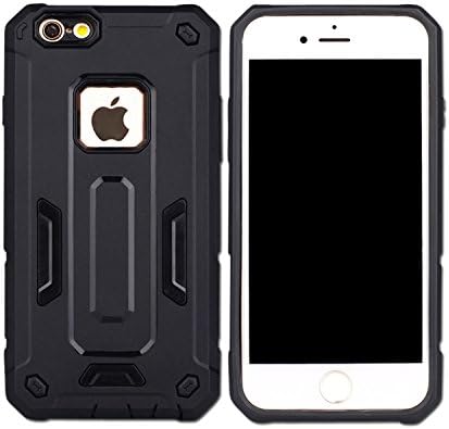 iPhone 6 / 6S Heave Duty Armor Case with Tempered Glass Screen Protector, Impact Resistant Case for the iPhone 6 (4.7), Dual Layer Hybrid body Protective Case (Black)