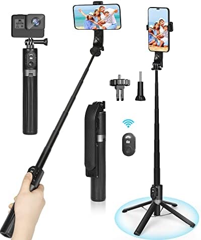 Eocean 140cm Extendable Upgrade Quadripod, Travel Phone Tripod