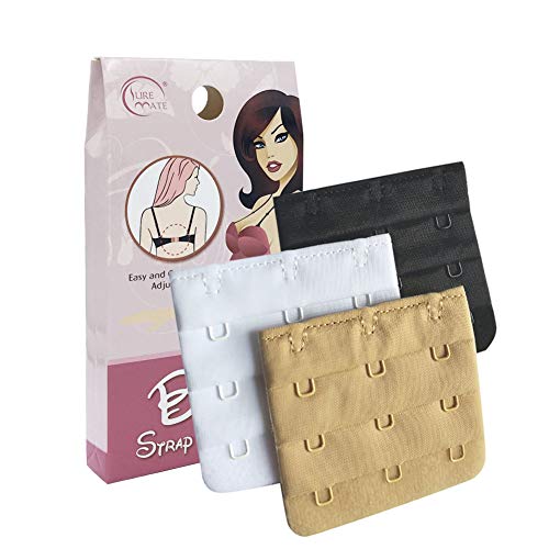 Bra Band Extender 2 Hook /3 Hook /4 Hook Bra Strap Extensions Breathing Room 3 Packs (3 Hook)