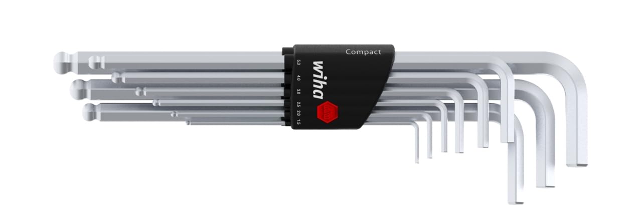 Wiha 369H9 Compact, Black, 9-TLG. Sechskant Kugelkopf, mattverchromt