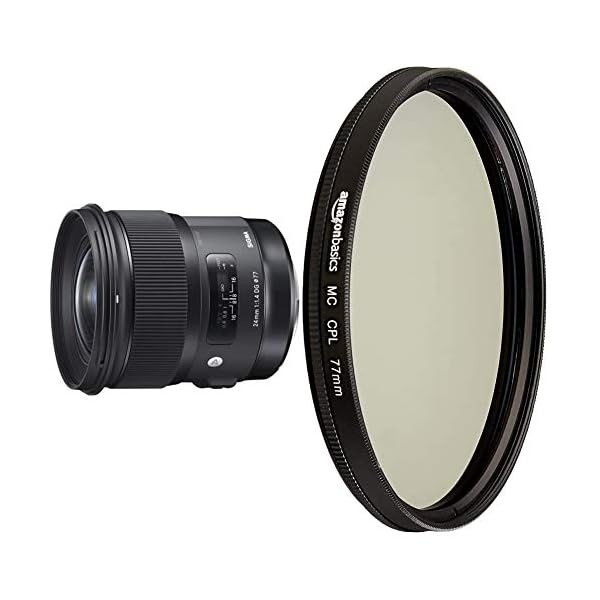 Sigma 24mm F1,4 DG HSM Art Objektiv (77mm Filtergewinde) für Canon Objektivbajonett & AmazonBasics Zirkularer…