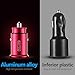 TORRAS All Metal Car Charger, Flush Fit 4.8A Fast Dual USB Car Charger Adapter Compatible with iPhone Xs/Xs Max/XR/X / 8/7 / Plus / 6, Galaxy S10 / S9 / S8 and All 5V USB Devices, Red