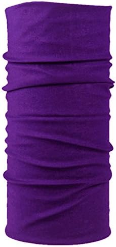 Kalily Versatile 16-in-1 Lightweight Sports &amp; Casual Solid Color Headwear Headband Bandana Neck Gaiter, Balaclava, Helmet Liner, Face Mask for Sports, Outdoor Camping, Fishing, Party etc (Purple)