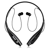 [New Version] PCheroÂ® Apt-X Bluetooth 4.0 Wireless Sports Stereo Headset Headphones with Mic, Music Earphone, Universal Neckband headphone for iPhone, Samsung and Most Bluetooth Smartphones - [Black]