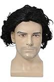 Jon Snow Wig Game of Thrones 6 Short Black Curly Wig Hair Cosplay Xcoser