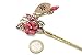 Totoroforet Chinese Traditional Jasmine Flower Rhinestones Vintage/Retro Bronze Hairpin/ Hari Stick Rose Red