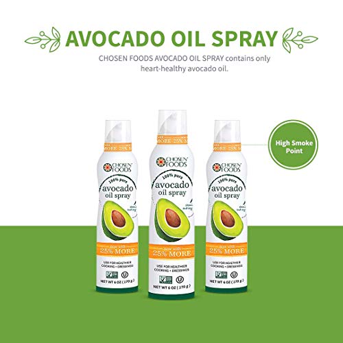 Chosen Foods 100 Pure Avocado Oil Spray 6 oz, NonGMO, 500°F Smoke