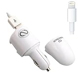 Naztech N300-12204 Apple Certified Lightning 8-Pin 3-In-1 Portable Car and Wall Charger for iPhone 5/5S, 6/6 Plus and iPad Air/Air 2, iPad Mini/2/3 - White