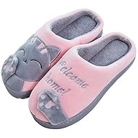 SITAILE Cute Winter Home Slippers, Women Men Plush Cute Non Slip House Slippers Warm Winter Indoor Shoes, Pink 38-39