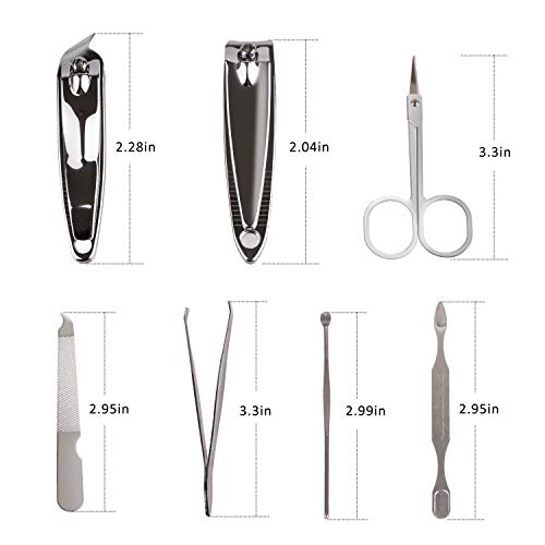 Manicure Set Nail Clippers Tool 8 in 1 Professional Stainless Steel Portable Travel Grooming Kit Nail Care Nail Scissors Kit Gift for Men Women Lover Parents Elder Patient Nail Care