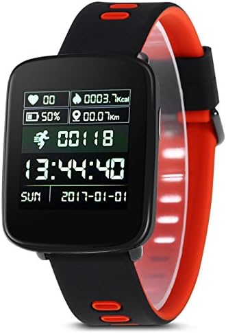 XiYunHan smart watch phone Heart rate monitoring waterproof Message push Phone SIM Andrews IOSS mobile phone Step count Bluetooth call Bluetooth 4.0 Gym GV68 (red, green, pink) (Color : Red)