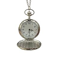 MAGQOO Classic Smooth Full Hunter Pocket Watch with 31.5" Chain (Silver)