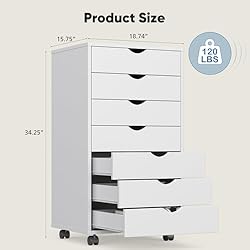 OLIXIS 7 Drawer Mobile File Cabinet Under Desk