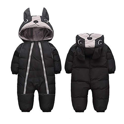 ALLAIBB Toddler Snow Suit Winter Baby Snowsuit Outwear Warm Hood Jumpsuit Convenient Dual-zipper Design For Infant
