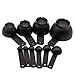 Nardo Visgo® 10-Piece Thickened ABS Plastic Measuring Spoons/Cups Set - Essential Measuring Tools for Measuring Dry&Liquid Ingredients Black