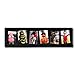 Adeco [PF0267] Decorative Black Wood Wall Hanging collage Picture Photo Frame, 6 Slanted Tilted Skewed Openings, 5x7 inches