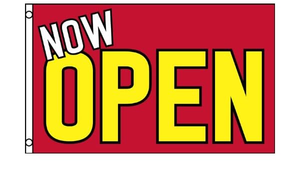 Amazon Com Now Open Flag 3 X5 Business Sign Banner Industrial