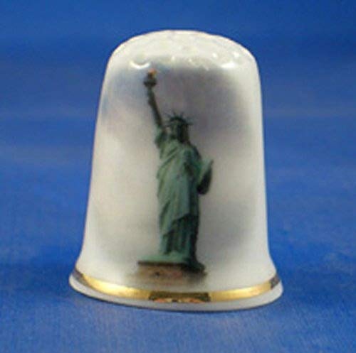 Porcelain China Collectable Thimble - Statue of Liberty with Free Gift Box