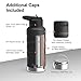 REYLEO Vacuum Insulated Water Bottle, Stainless Steel Water Bottle with Straw & 2 Lids (32oz 24oz 18oz), Double Walled Water Bottle with Standard Mouth Keeps Liquids Hot or Cold (Black)